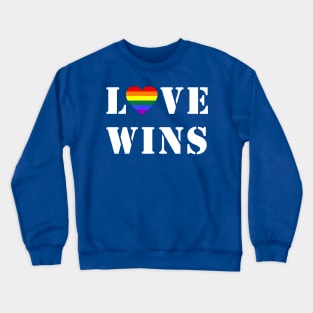 Love Wins Gay Pride LGBTQ Rainbow Flag Heart Crewneck Sweatshirt